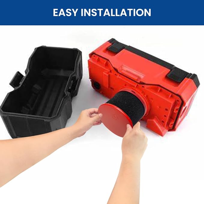 2 Pack 49-90-1900 Replacement HEPA Filter Compatible with Milwaukee Cordless M18 Vacuum 0780-20 0880-20, with 6 Foam Sleeve Filters 1 Brush - AquaVibe