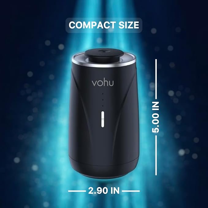Smart Oil Diffuser – 2-in-1 for Car & Home, Waterless & Natural Aromatherapy, Auto-On Vibration Sensor, Quiet, USB-C Rechargeable, 2000mAh Battery