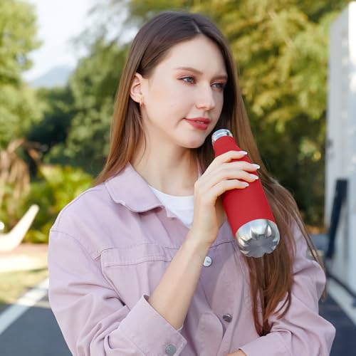 17oz Sport Water Bottle 4 Pack Vacuum Insulated Stainless Steel Leak