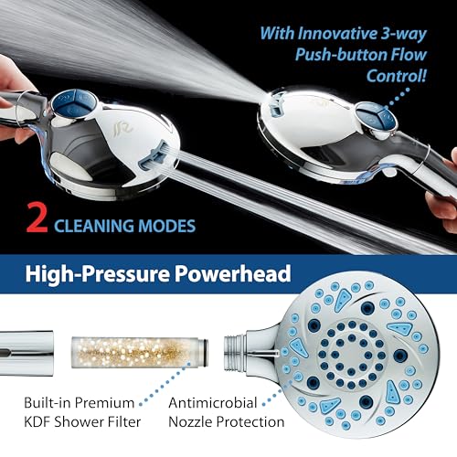 High Pressure 10 Spray Mode Filtered Showerhead