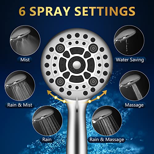 6 Spray Modes High Pressure Handheld Showerhead Set Upgraded