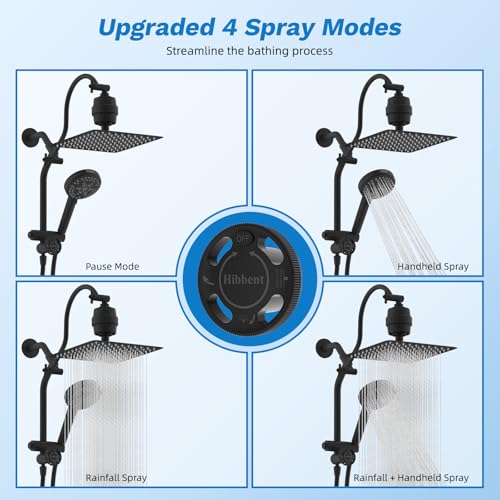10" Dual Filtered 10" Rainfall Shower Head with Handheld 10