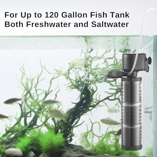XpertMatic 3 Stages 475 GPH Aquarium Filter for Up to 120 Gallon Fish Tank