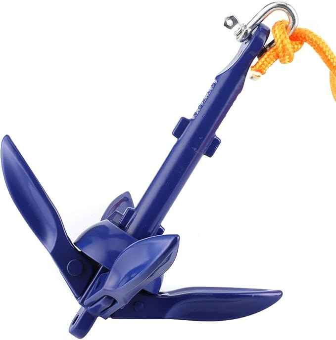 4 Tine Ship Anchor Boat Marine Folding Anchoring Kit 4‑Tine Anchor Rope Hook Watercraft Acc for Boats Kayak Canoe Sailboat