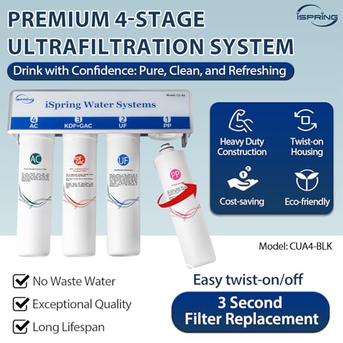 CUA4-BLK 4-Stage Ultra Filtration Under Sink Water Filter System