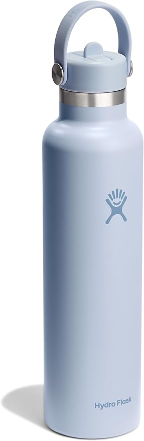 Hydro Flask Water Bottle - Insulated Stainless Steel - Straw Lid, Non Spill, Leakproof 24 Oz Surf Blue