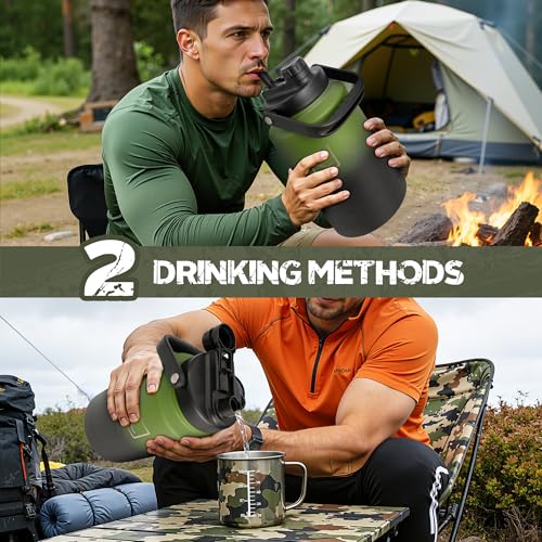 128oz 1 Gallon Tactical Water Bottle with MOLLE Bottle Pouch