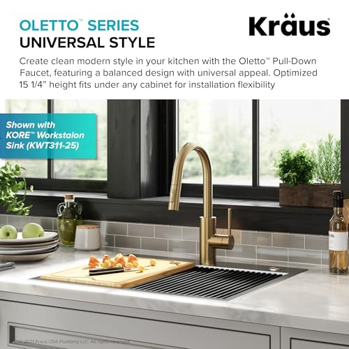 Champagne Bronze Pull Down Kitchen Faucet KPF