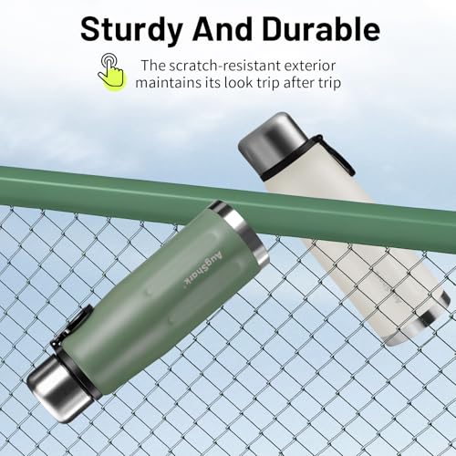 27oz Vacuum Insulated Stainless Steel Thermoses with Foldable Handle & Leakproof Lid