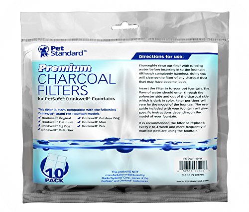 Premium Charcoal Filters for PetSafe Drinkwell Fountains (10 Count)
