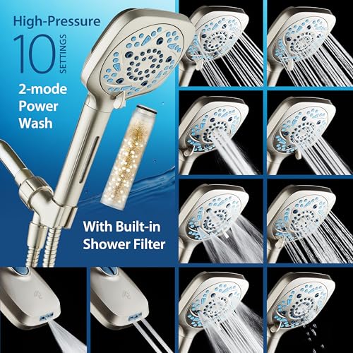 High Pressure 10 Spray Mode Filtered Showerhead