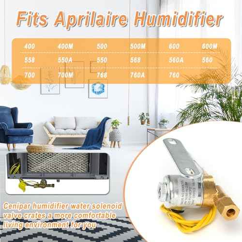 4040 Humidifier Water Solenoid Valve Fit for Aprilaire Whole House Humidifier 400 400M 500 500M 600 600M 558 550A 550 568 560A 560 700 700M 768 760A 760