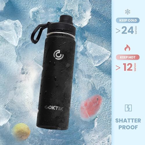 40 Pack 22 oz Sports Water Bottle With Straw (40 Count)