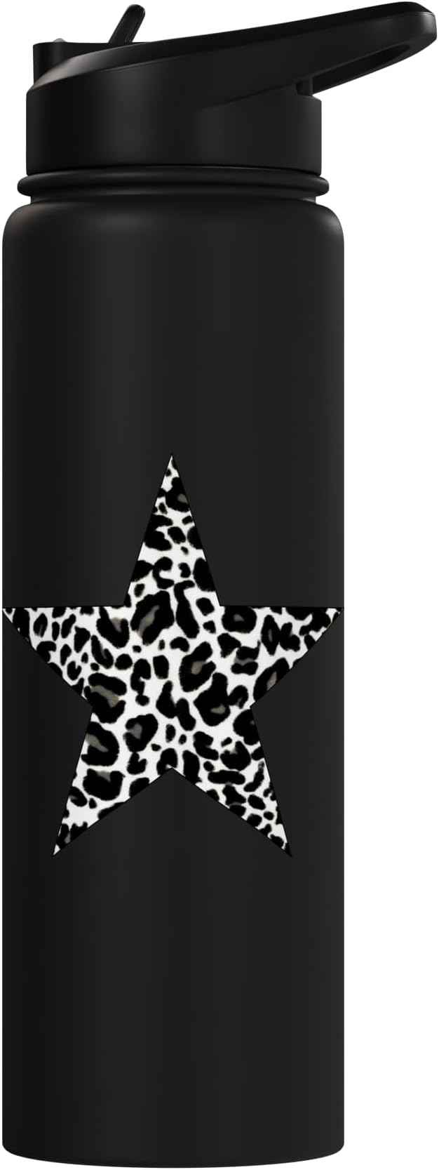 Star Shape - Cute Cheetah Leopard Print Graphic Stainless Steel Insulated Water Bottle