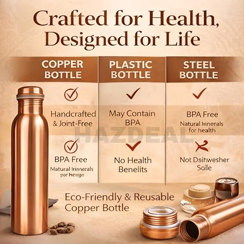 Copper Water Bottle 1 Liter