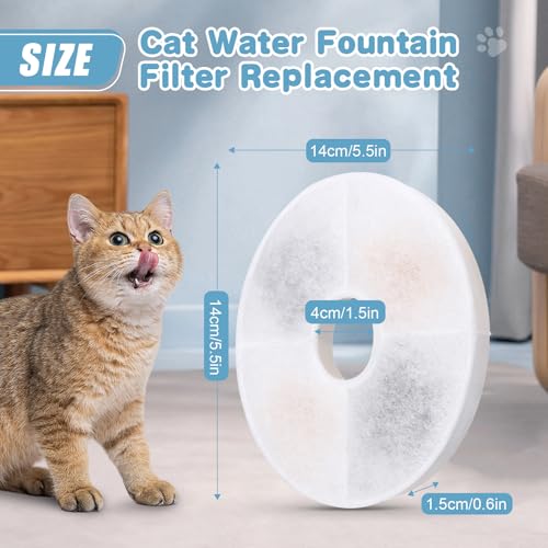 12 Pack Cat Water Fountain Filter Replacement Compatible with Catit (8 Count)