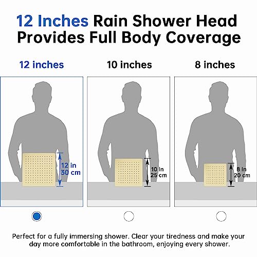 All Metal 12 Inches Rainfall Shower Head with Handheld Combo