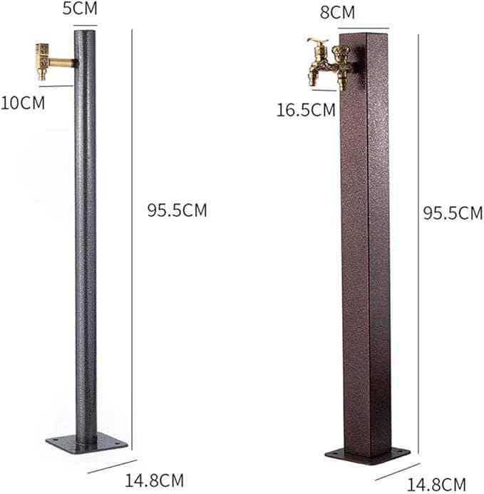 304 Stainless Steel Freestanding Garden Water Column with Anti Freezing Faucet Floor Mounted Water Tap for Courtyard Backyard Irrigation/Washing Includes Mounting Accesso