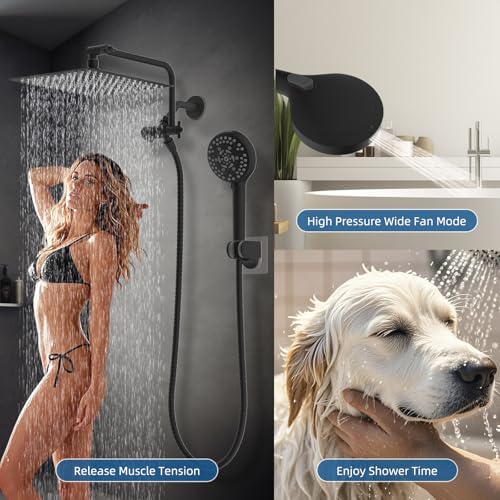 12" Metal Rainfall Shower Head with 10