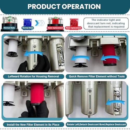 Upgraded 3 4" NPT Heavy Duty Industrial Grade 3 Stage Air Drying System