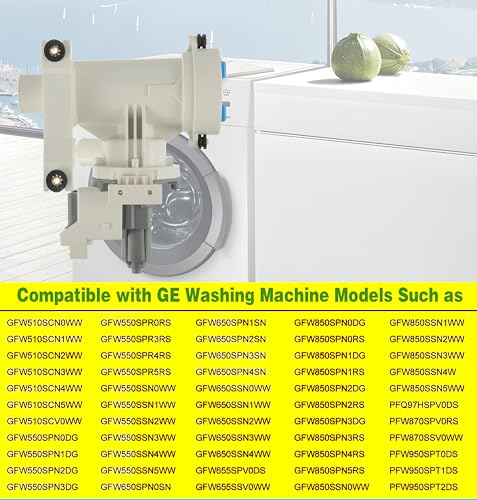 Upgraded WH11X29539 Washer Drain Pump and Filter Assembly