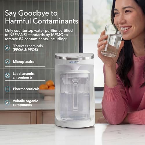 AquaTru Glass Carafe Smart Alkaline Countertop RO Purifier