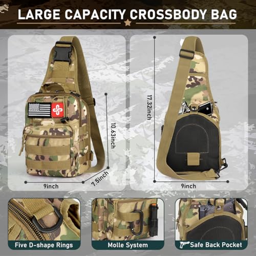 Survival Kit 262Pcs Survival Gear and Supplies with First Aid Kit Pouch and Crossbody Bag (262 Count)