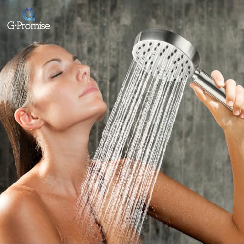All Metal Handheld Shower Head with Shut Off Valve & Long Hose