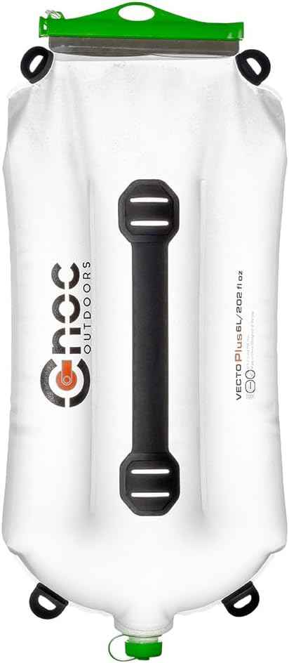 VectoPlus Six Liter 28mm Water Collection and Filtration Bag - Large Carrying Capacity for Group Trips and Long Term Water Storage - Wide Slider Opening for Easy Collection - Durable
