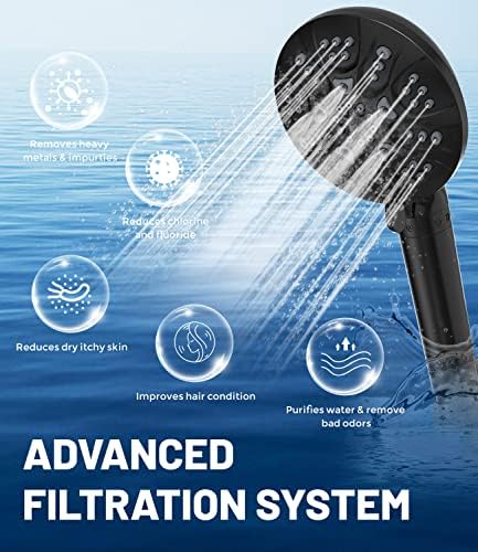 6 Mode High Pressure Handheld Shower Head with Filter