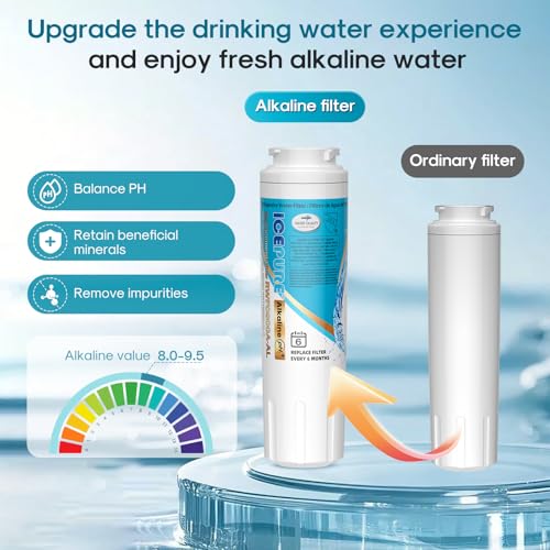 Alkaline UKF8001 Refrigerator Water Filter Replacement for Whirlpool EDR4RXD1 (2 Count)