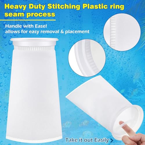 16 Pack 4 Inch Ring Filter Socks 200 μm Aquarium Filter Bags Aquarium Socks for Tank Sump Saltwater Freshwater (16 Count)
