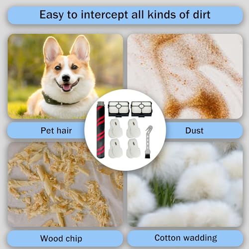 Replacement Brush Roller and Filter for Shark HZ3002 (7 Count)