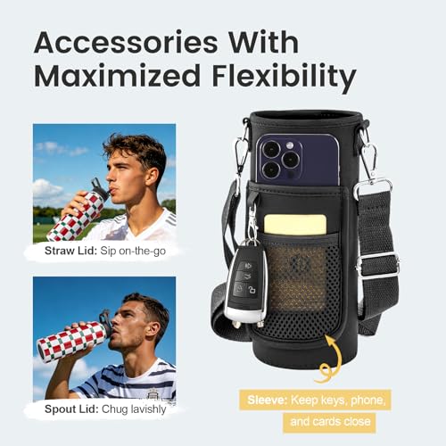 40 oz Insulated Water Bottle with Straw