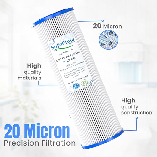 10in Ice Bath Chiller Filters 20 Micron 10" x 2.5" Water Filter Replacement Cartridge (4 Count)
