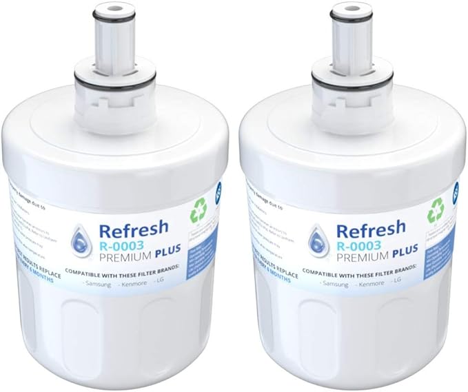 Refresh NSF-53 Replacement Refrigerator Filter for Samsung Aqua-Pure Plus DA29-00003G, DA29-00003A, DA2900002B, DA2900003, DA2900003F, DA290002, HAFCU1, HAFIN2 and Waterdrop WD-DA-29-00003G (2 Pack)