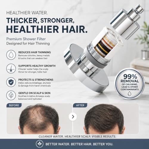 Filtered Shower Head for Hair Thinning & Hard Water