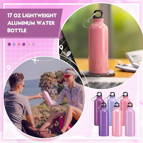 36 Pcs Lightweight Aluminum Water Bottle Bulk 17 oz Leak Proof Bike Water Sports Bottles with Buckle and Twist Cap Team Reusable for Sports Gym Bicycle Camping (36 Count)