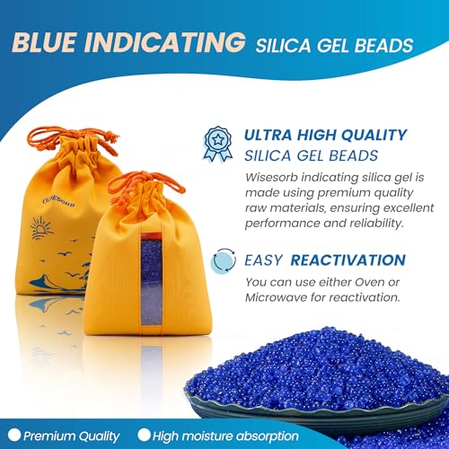 5 Sets 1000g Rechargeable Silica Gel Beads with 1 Cloth Bag