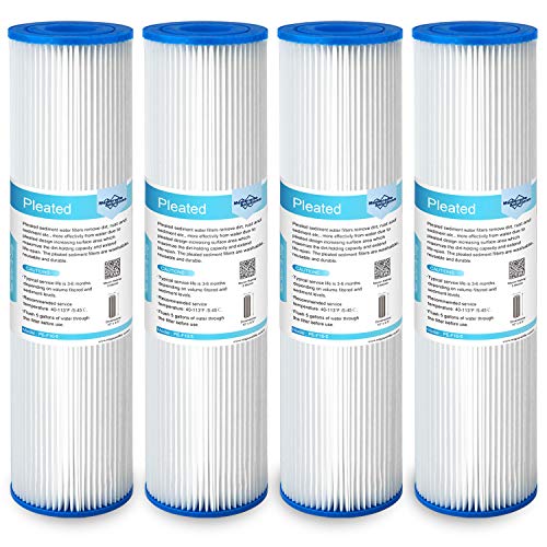 5 Micron 10"x2.5" Pleated Sediment Water Filter (4 Count)
