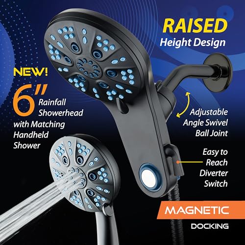 Magneton 48 Mode High Pressure Rain & Handheld Shower Head Combo