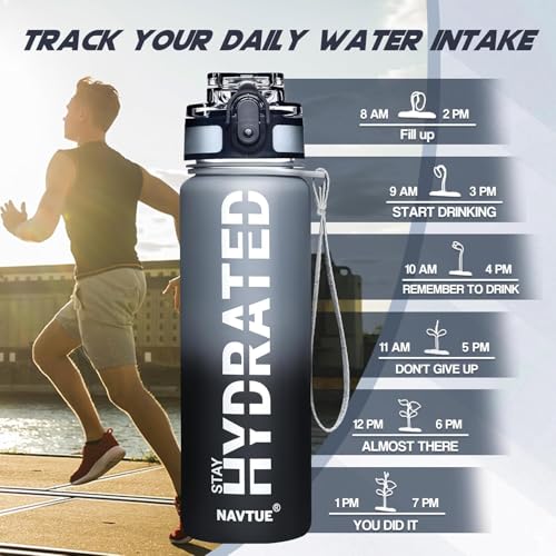 Water Bottle 16.9 oz Motivational Time Marker Tritan Bottle