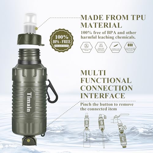 2 Pack Timain Portable Personal Water Filter Straw (2 Count)