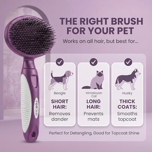 Round Bristle Pet Brush for Dogs and Cats