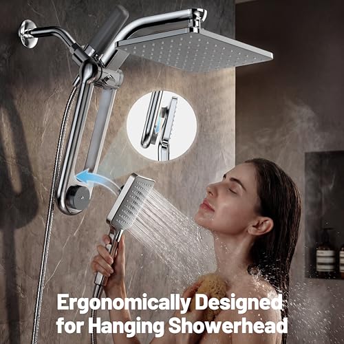 Dual Filtered Rainfall Handheld Showerhead Spray Combo with 7 Modes