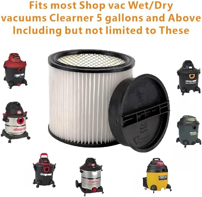 Replacement Filter For Shop Vac Filters 90304 90585 Wet Dry Shop Vac Filter - Perfect for Wet Dry vacuum cleaner Shop vac Filters 5 Gallon and above - Long - AquaVibe