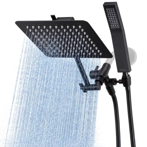 All Metal 8" Rain Shower Head with Handheld for Bathroom Upgrade