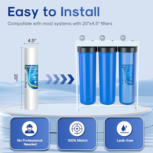 20 Micron 4.5" x 20" Whole House Sediment Water Filter (3 Count)