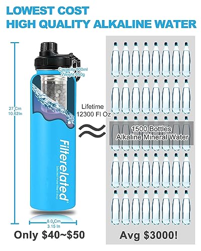 30oz Stainless Steel Portable Alkaline Filter Water Bottle