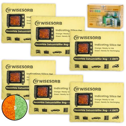 6 Pack 120G Reusable Silica Gel Desiccant Dehumidifier Bags